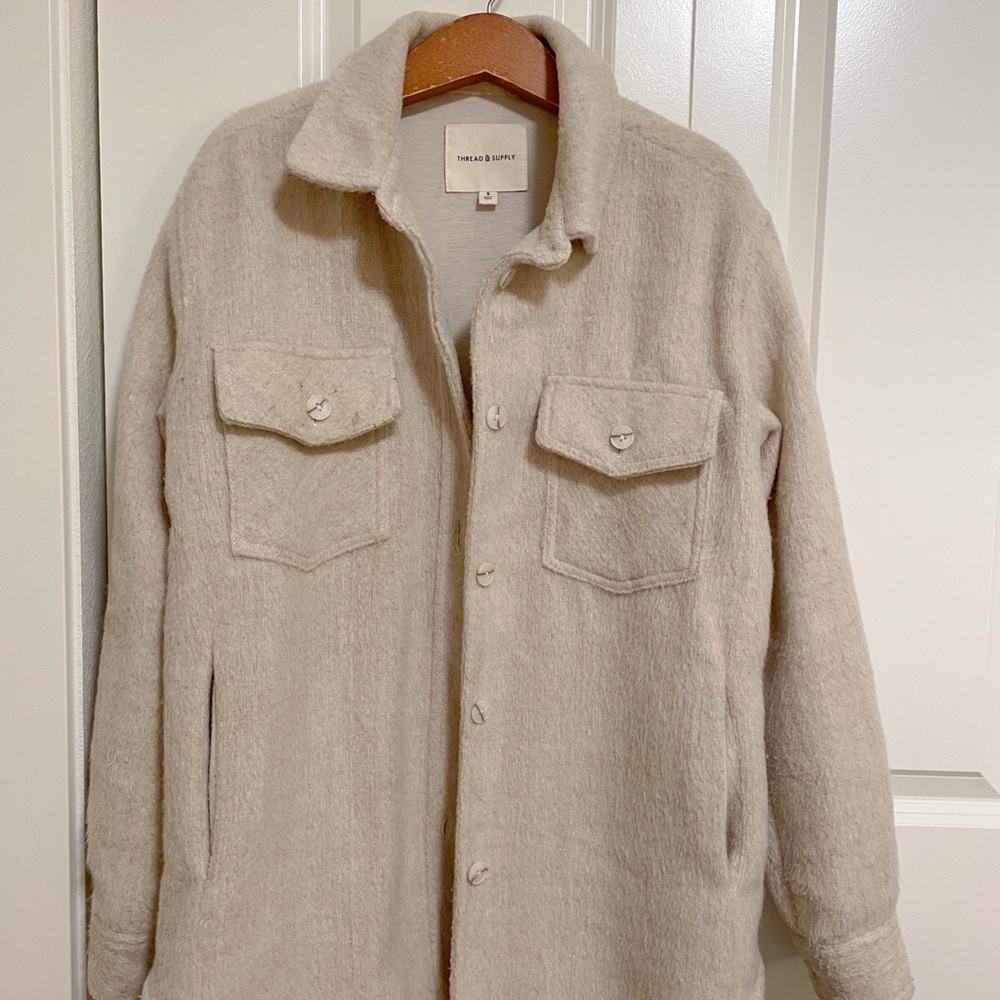 Thread & Supply Beige Shirt Jacket Shacket